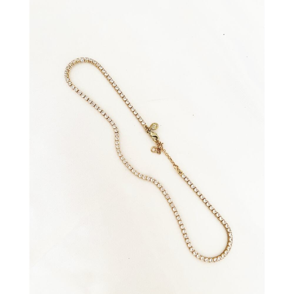 J CREW TENNIS Necklace Square Cubic Zirconia Bezel Set Tennis Necklace - Picture 12 of 14